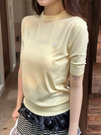 2026 Women's GS Embroidered Short-Sleeved Sweater (DD149)