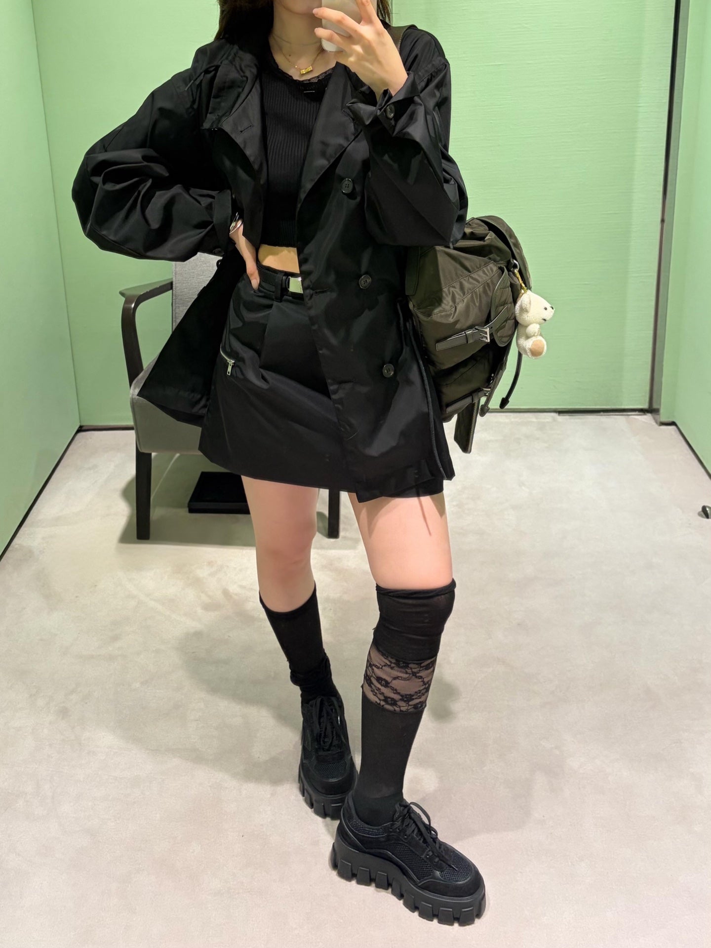 2026 Women's GS Triangular Pattern Double-Button Coat (DD184)