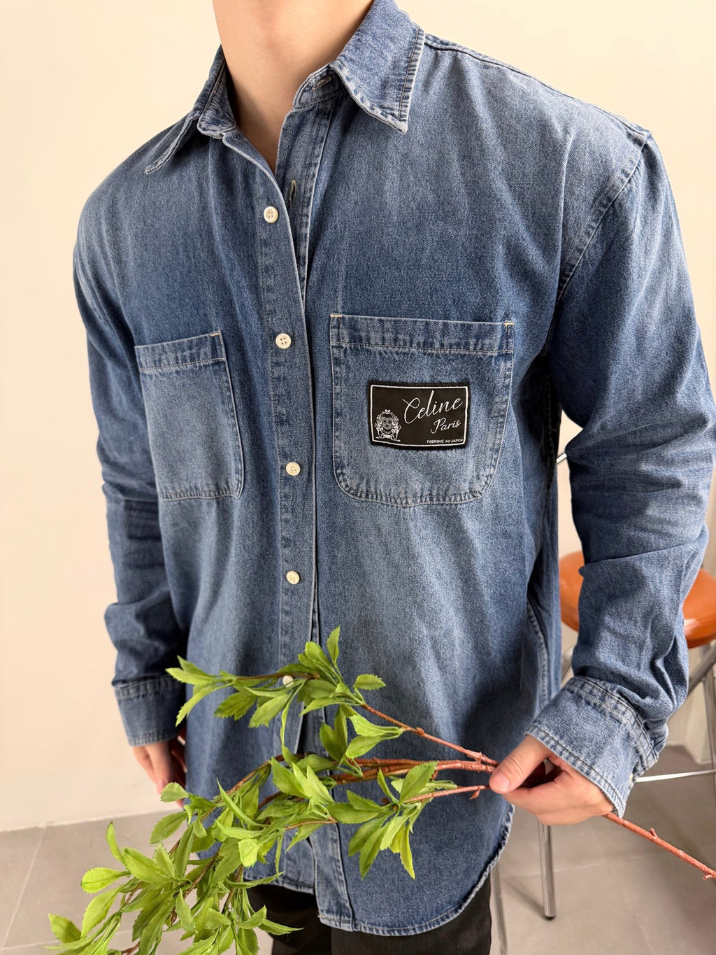 2026 new model GS label-attached denim shirt (BB4019-B35)