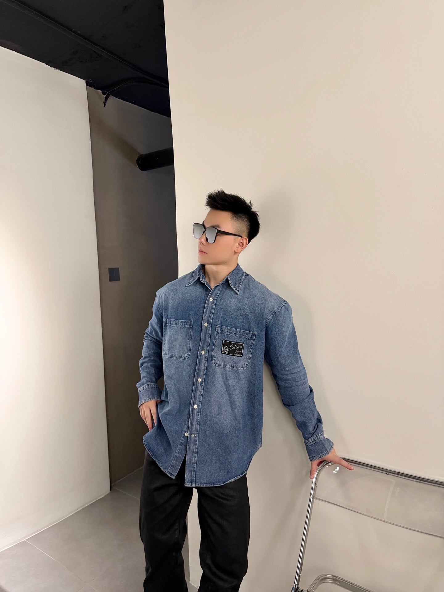2026 new model GS label-attached denim shirt (BB4019-B35)
