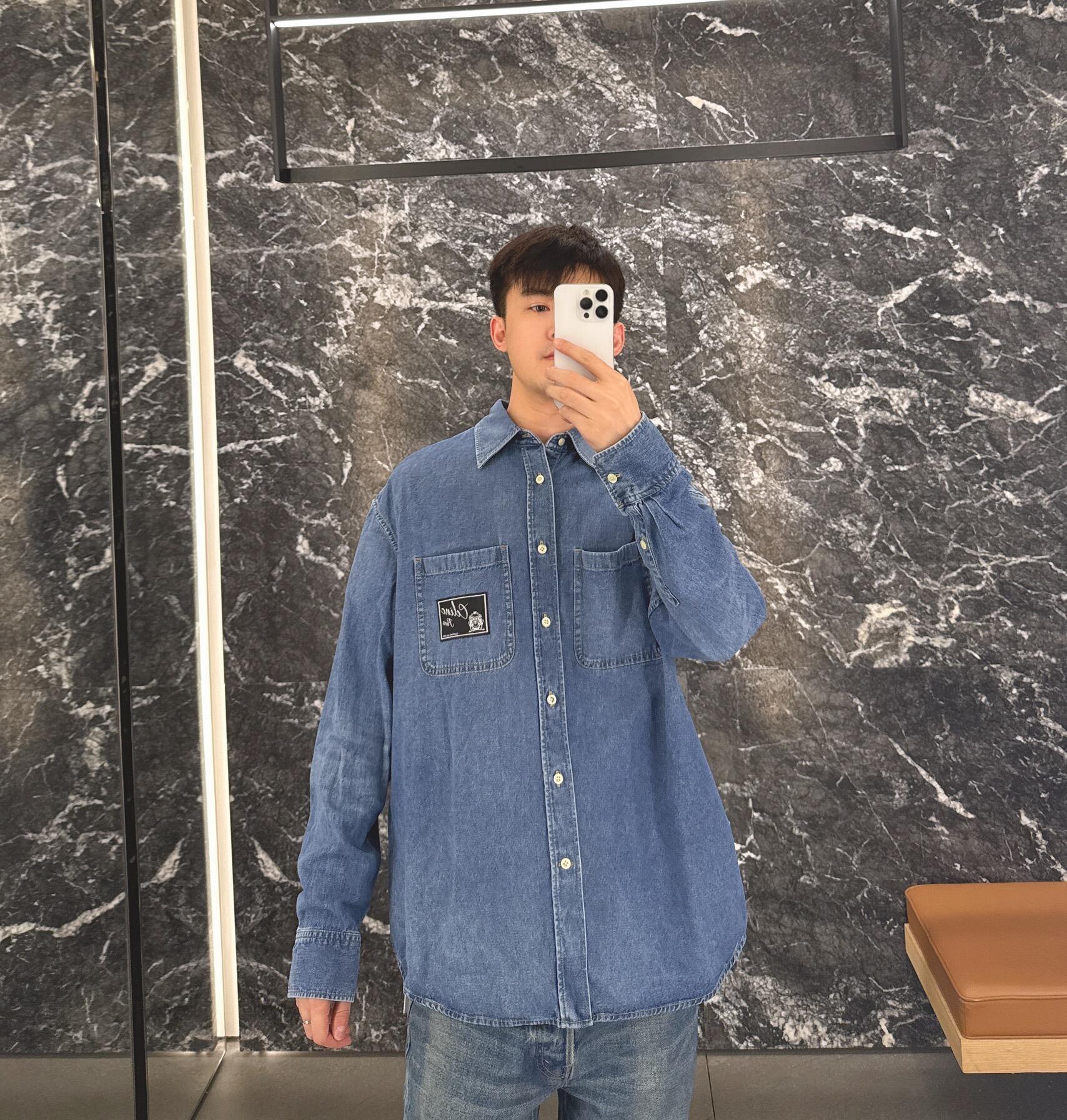 2026 new model GS label-attached denim shirt (BB4019-B35)