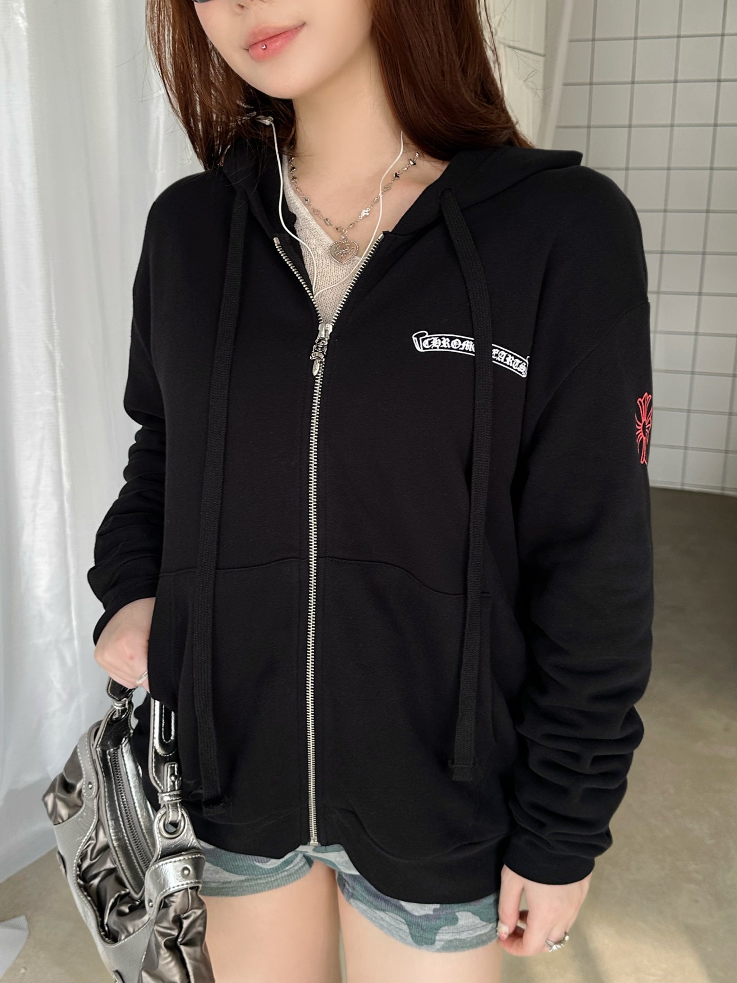 2026 Women's GS Letter Print Zip-Up Coat (DD187)