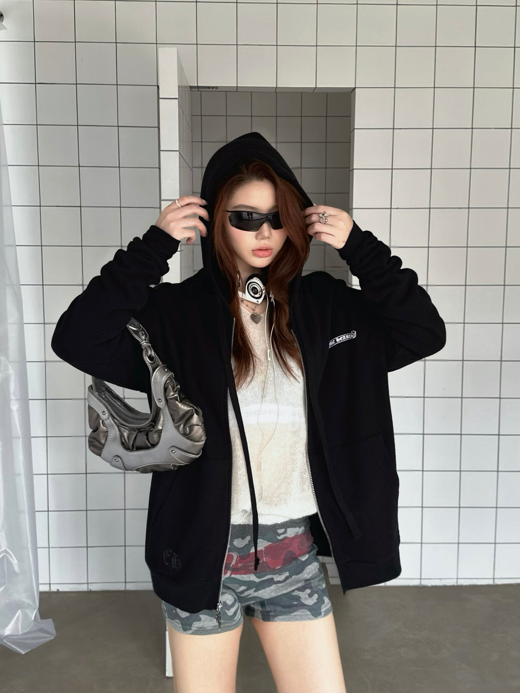 2026 Women's GS Letter Print Zip-Up Coat (DD187)