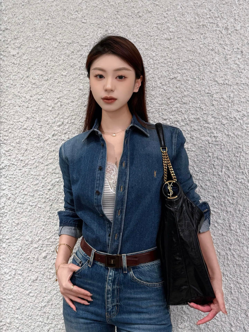 2026 Women's GS Embroidered Denim Shirt (EE444)