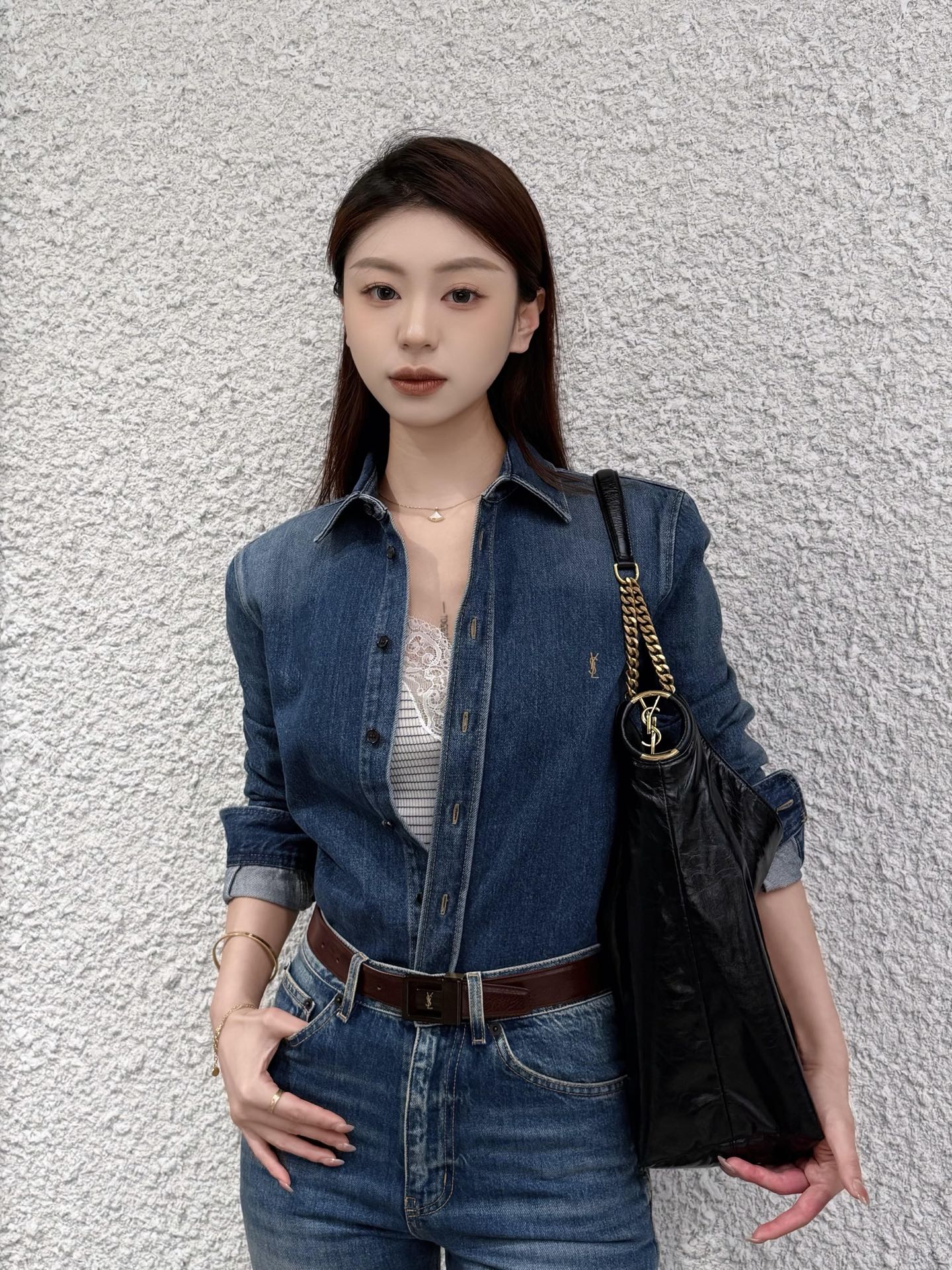 2026 Women's GS Embroidered Denim Shirt (EE444)