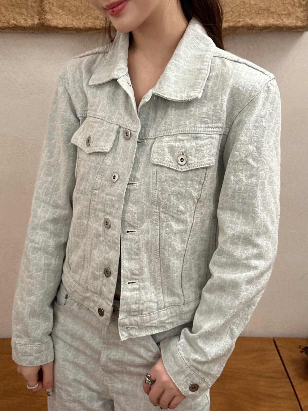 2026 Women's GS Full-Print Lettered Denim Jacket (DD167)