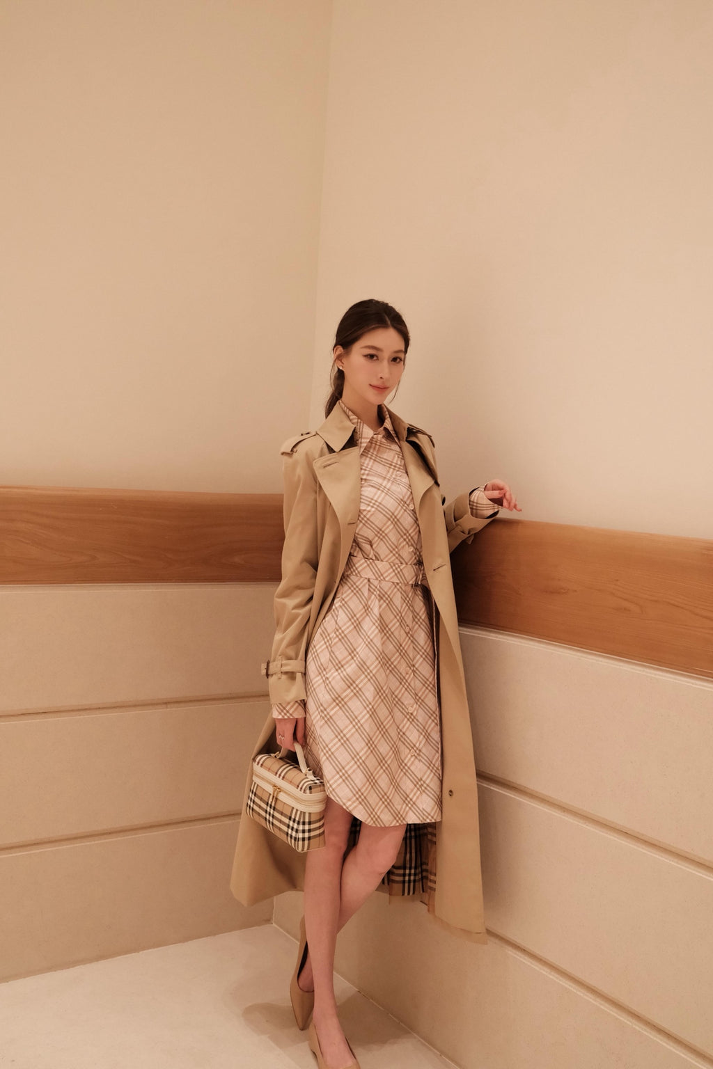 2026 Women's GS Check Blouse-style Dress (DD165)