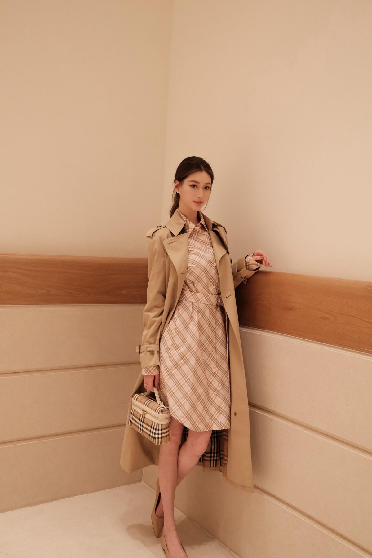 2026 Women's GS Check Blouse-style Dress (DD165)