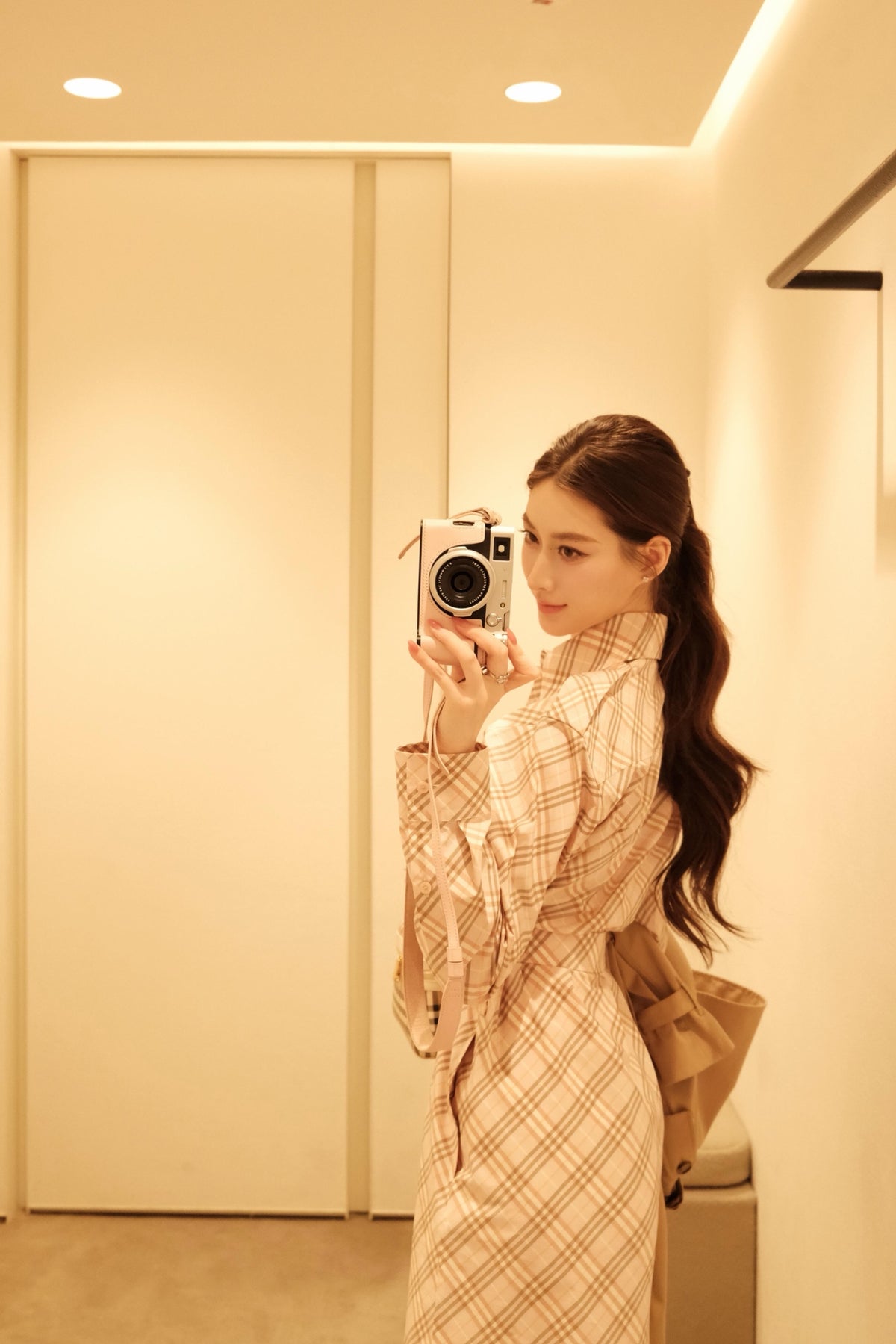 2026 Women's GS Check Blouse-style Dress (DD165)