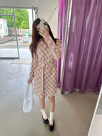 2026 Women's GS Check Blouse-style Dress (DD165)