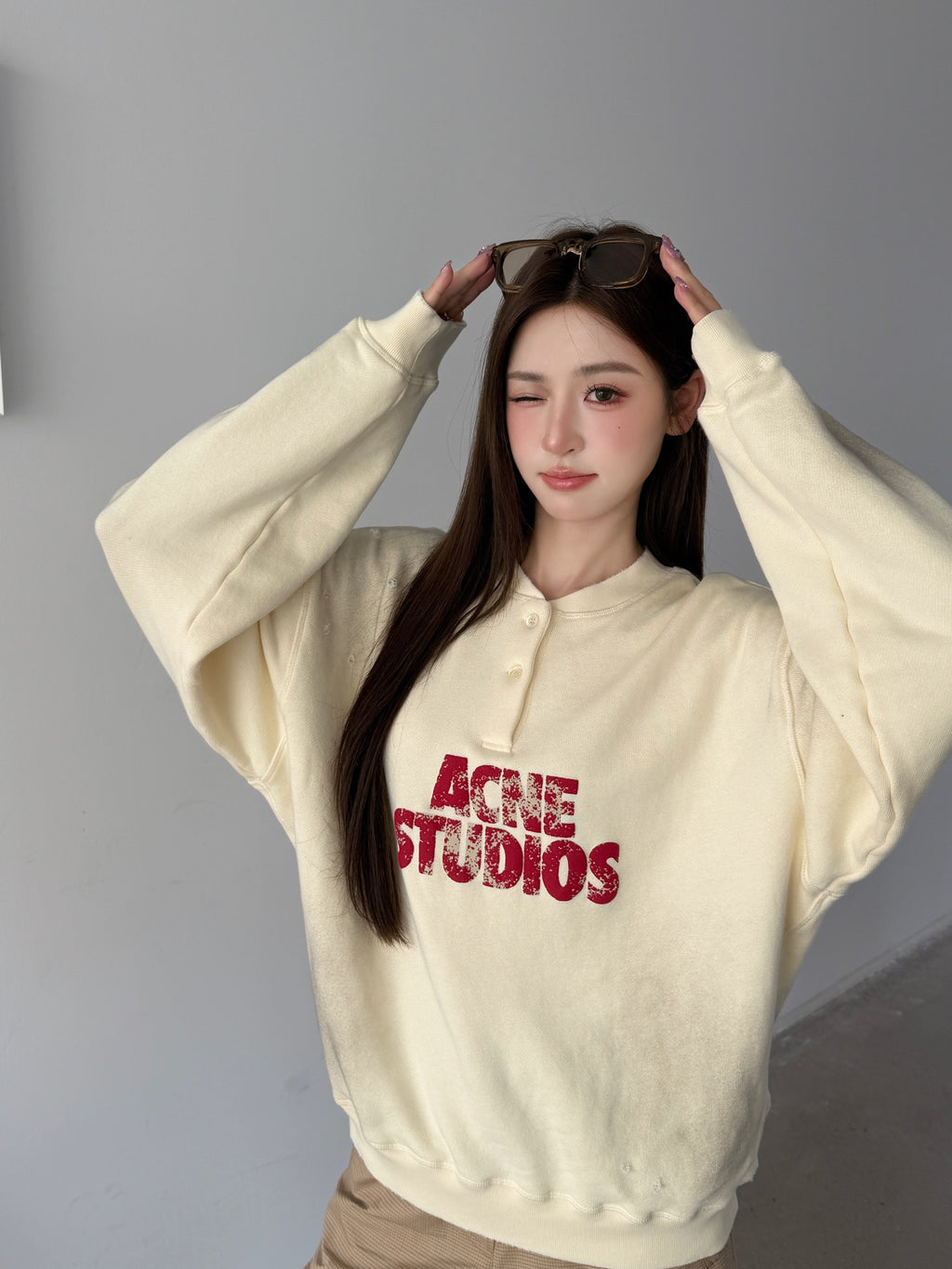 2026 Women's GS Logo Printed Vintage Sweatshirt (FF765)