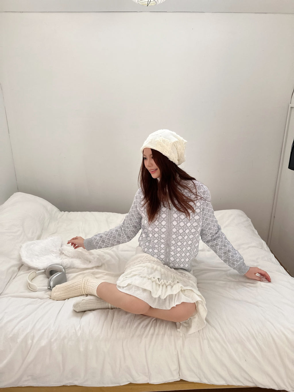 2026 Women's GS Plaid Sweater Coat (DD191)