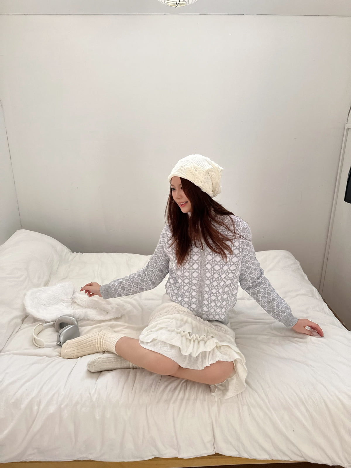 2026 Women's GS Plaid Sweater Coat (DD191)