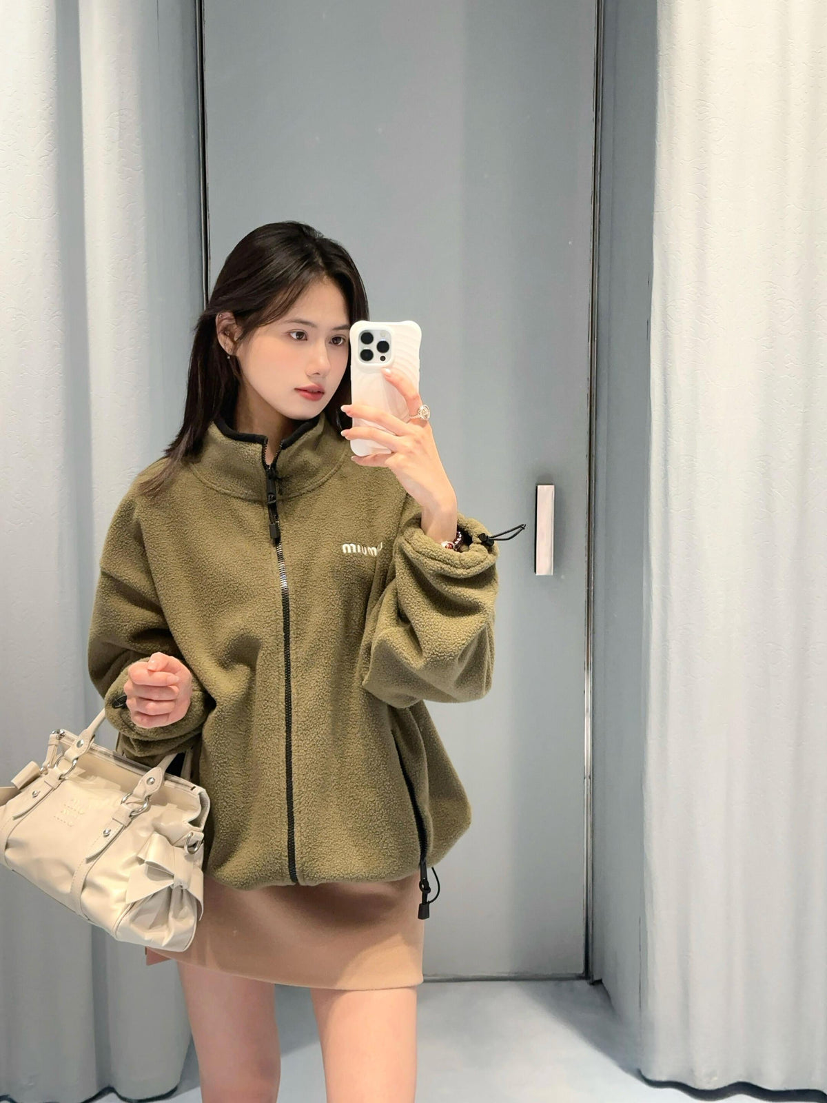 2026 Women's GS Logo Embroidered Zipper Coat (FF826)