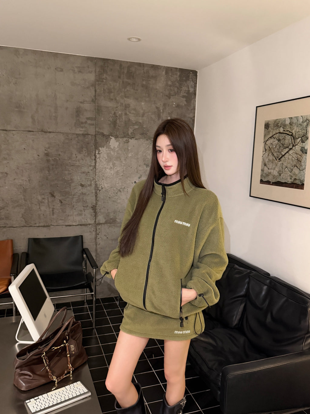 2026 Women's GS Logo Embroidered Zipper Coat (FF826)