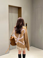 2026 Women's GS Plaid Sweater Coat (DD162)