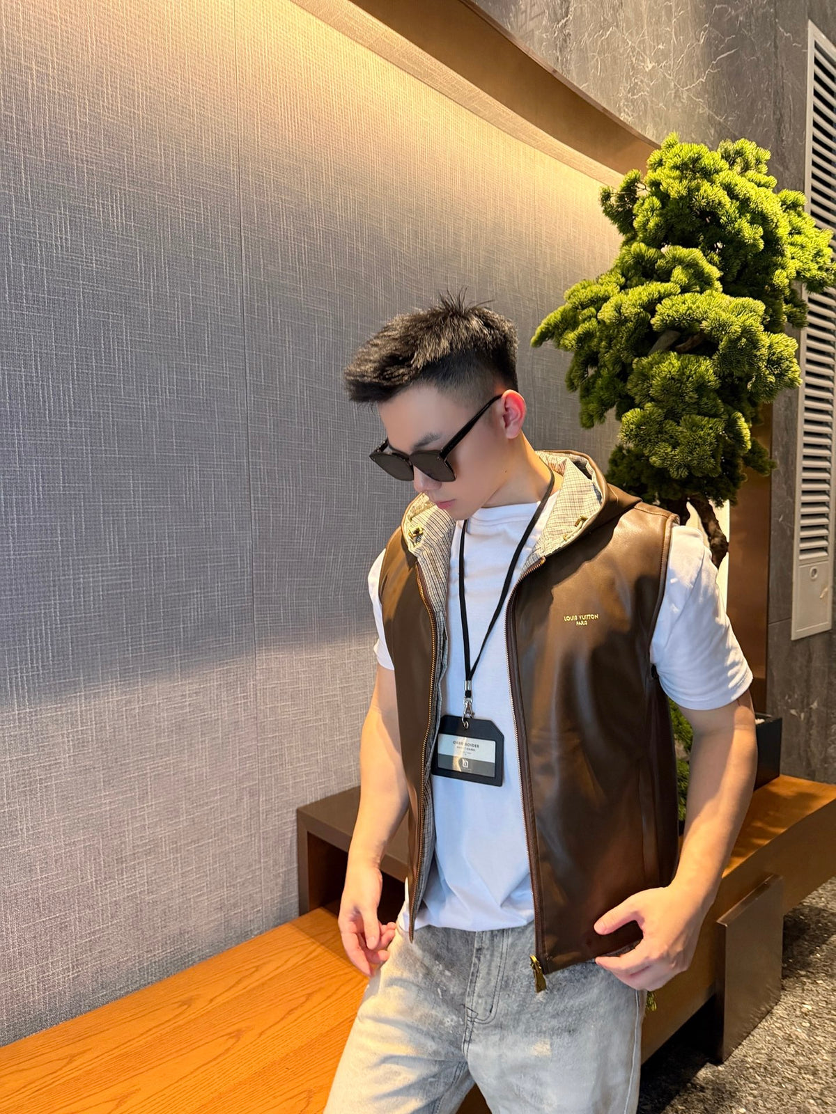 2026 New Model GS Check Double-sided Leather Jacket (AA630-C05)
