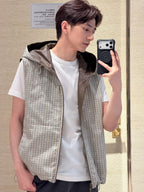 2026 New Model GS Check Double-sided Leather Jacket (AA630-C05)