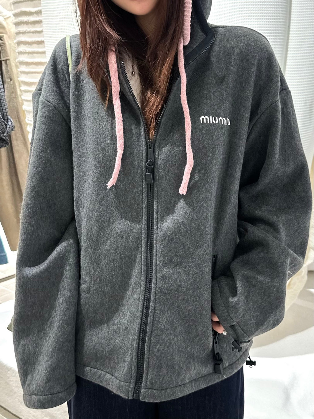 2026 Women's GS Embroidered Logo Hooded Coat (FF821)