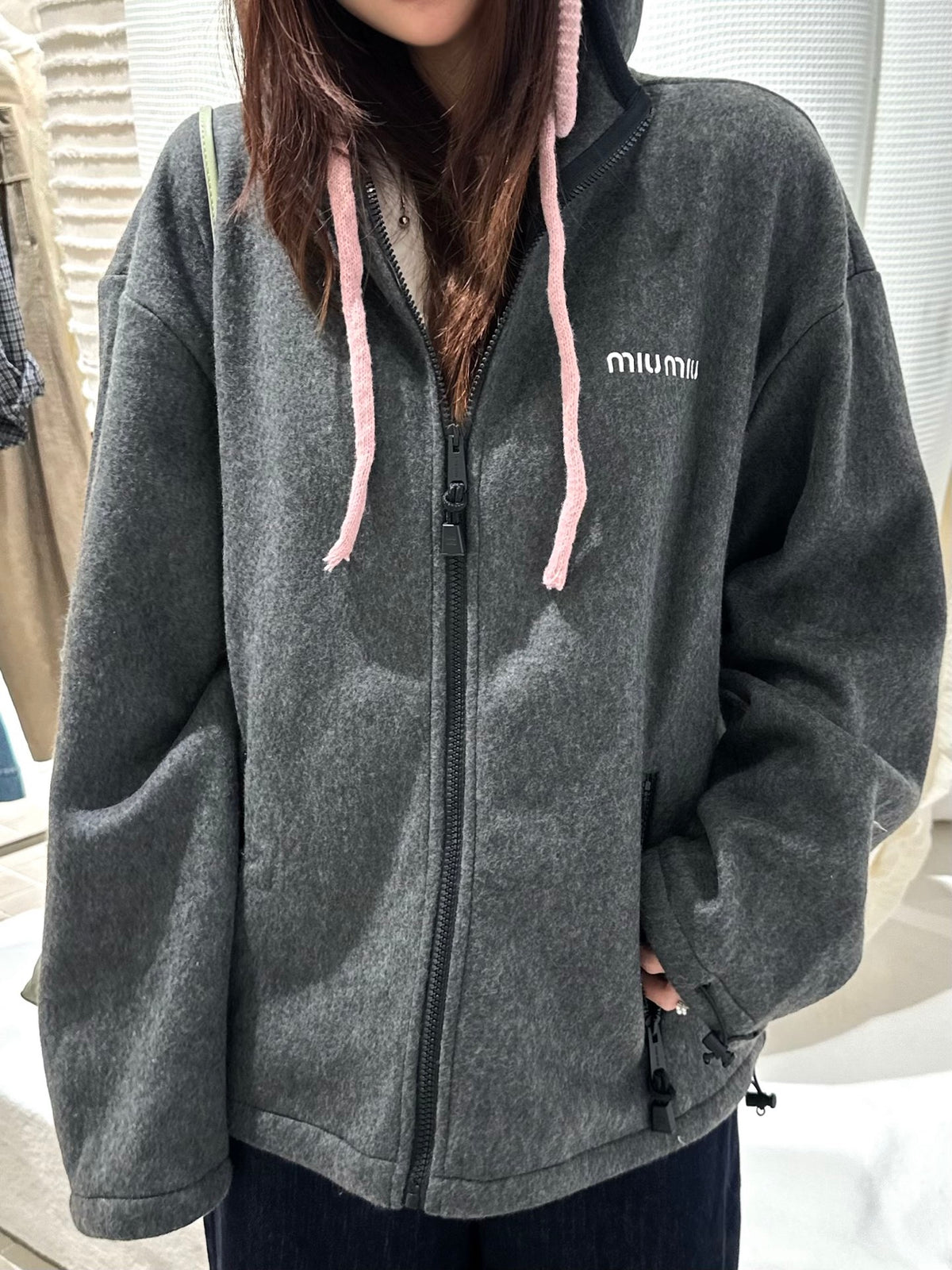 2026 Women's GS Embroidered Logo Hooded Coat (FF821)