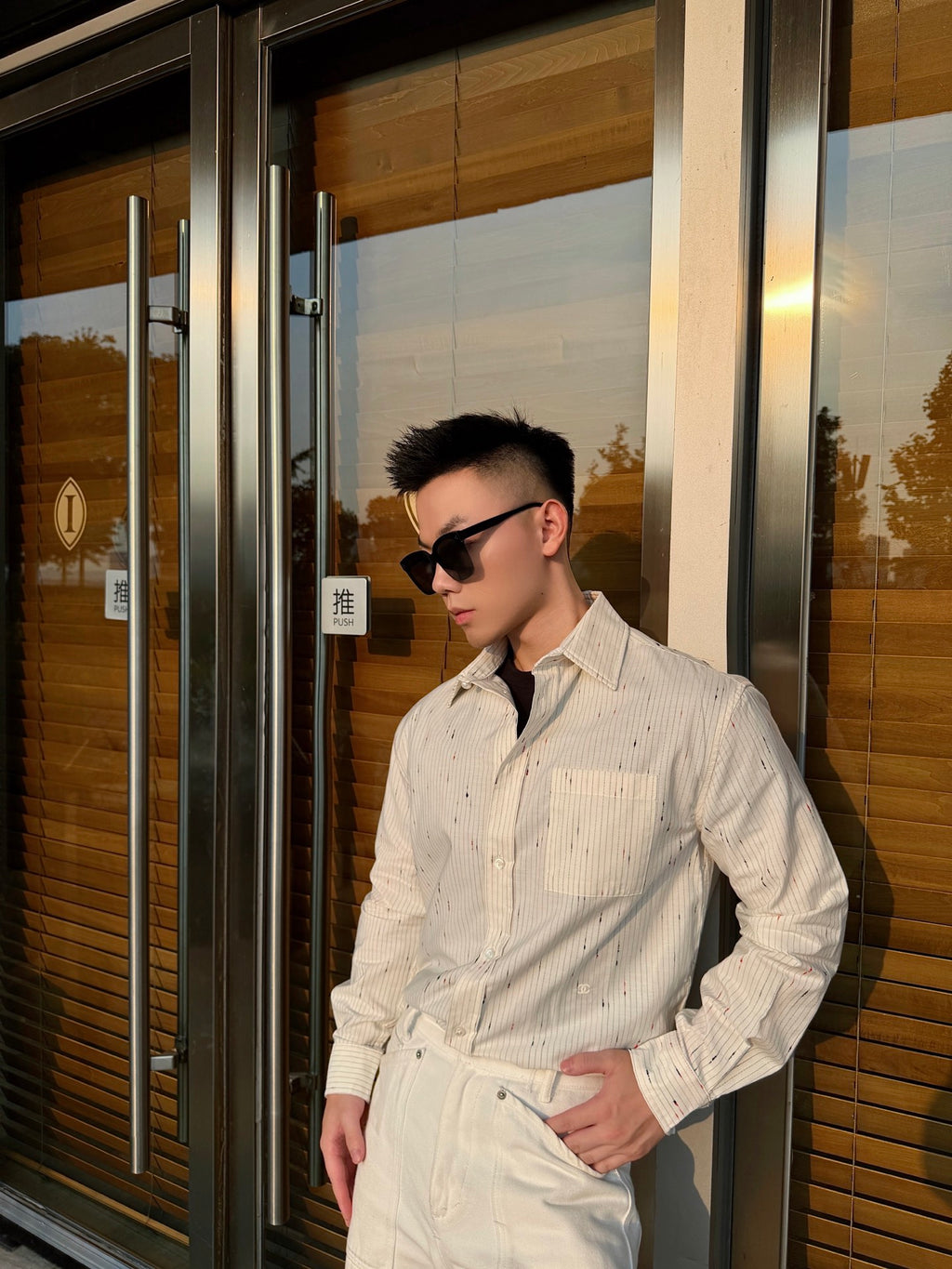 2026 New Model GS Double-C Embroidered Stripes Shirt (CC7008-B55)