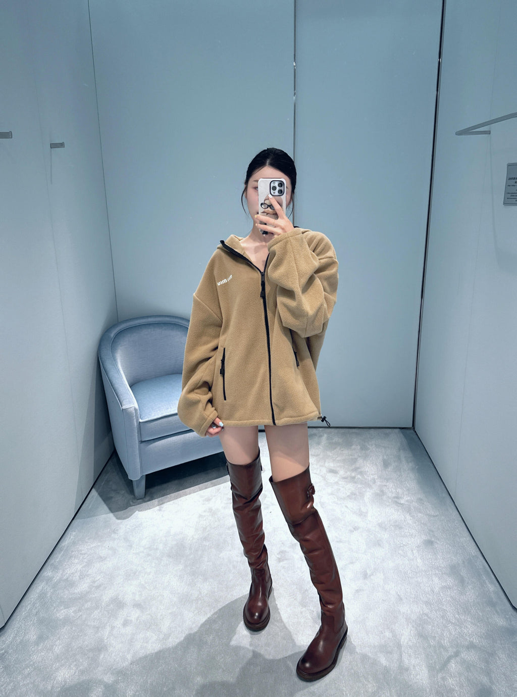 2026 Women's GS Embroidered Logo Hooded Coat (FF821)