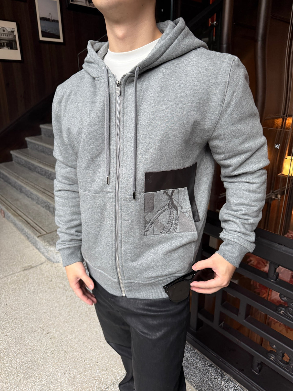 2026 New Model GS Embroidered Leather Zipper Coat (AA684-B85)