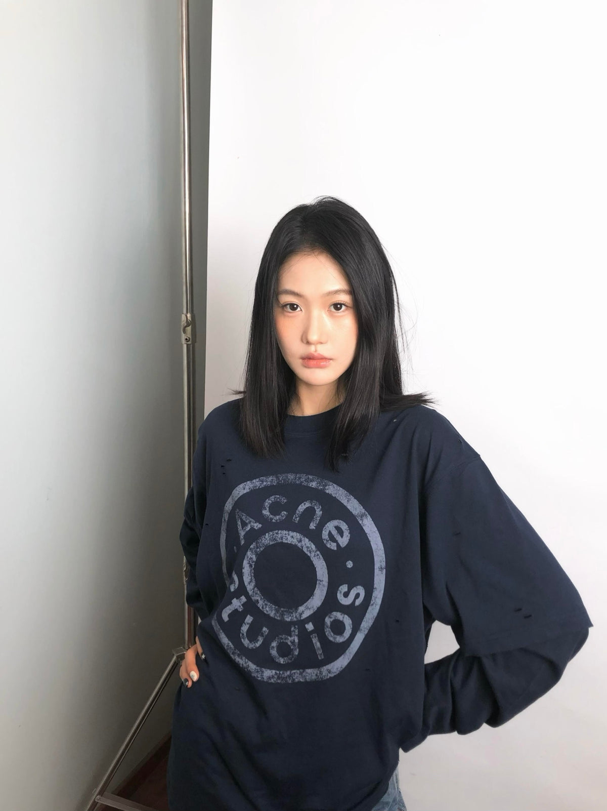 2026 Women's GS Vintage Logo Fake Two-Piece Long-Sleeved (FF836)