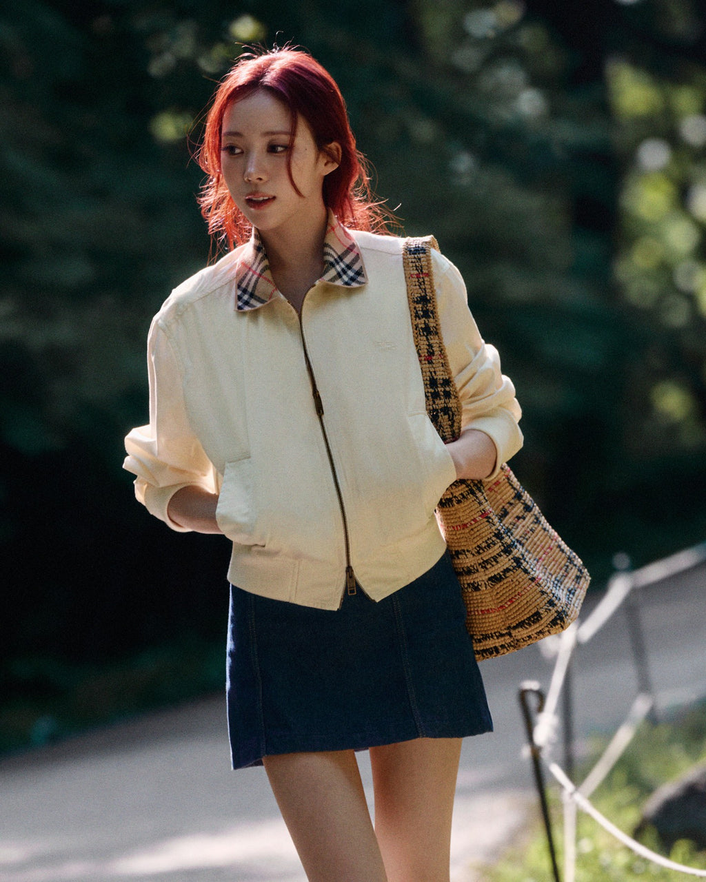 2026 Women's GS Embroidered Plaid Collar Coat (DD193)