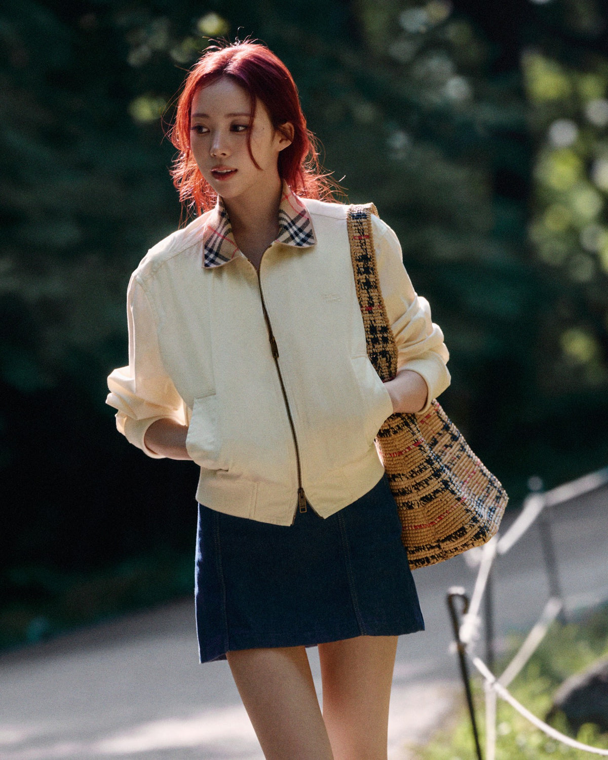 2026 Women's GS Embroidered Plaid Collar Coat (DD193)