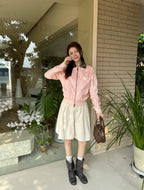 2026 Women's GS Embroidered Plaid Collar Coat (DD193)