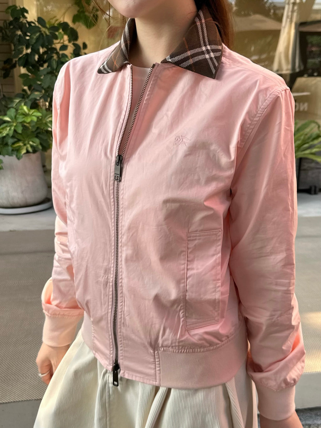 2026 Women's GS Embroidered Plaid Collar Coat (DD193)