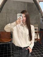 2026 Women's GS Double C Embroidered Striped Shirt (FF804)