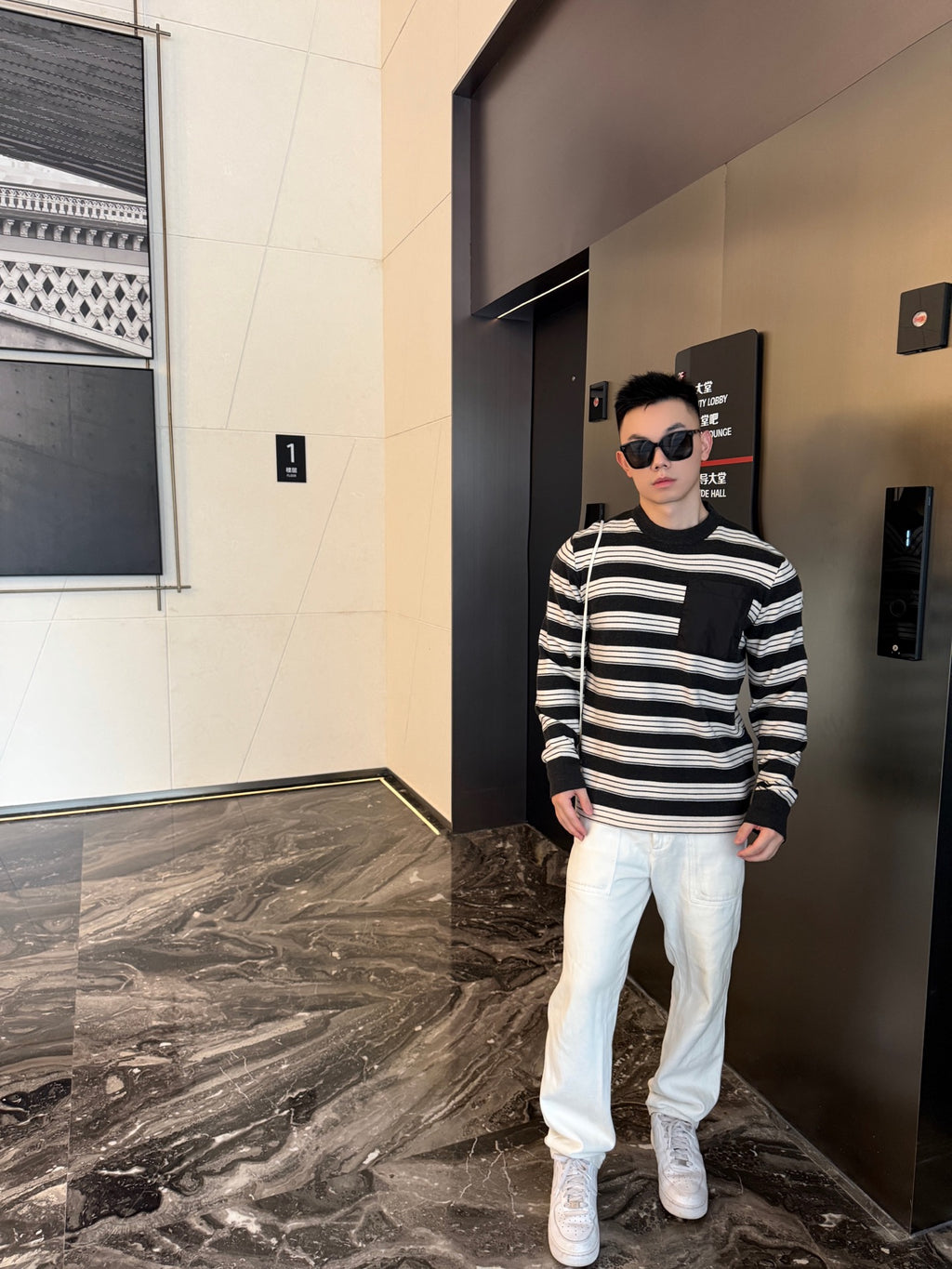 2026 New Model GS Logo Pocket Check Shirt (AA1030-B20)