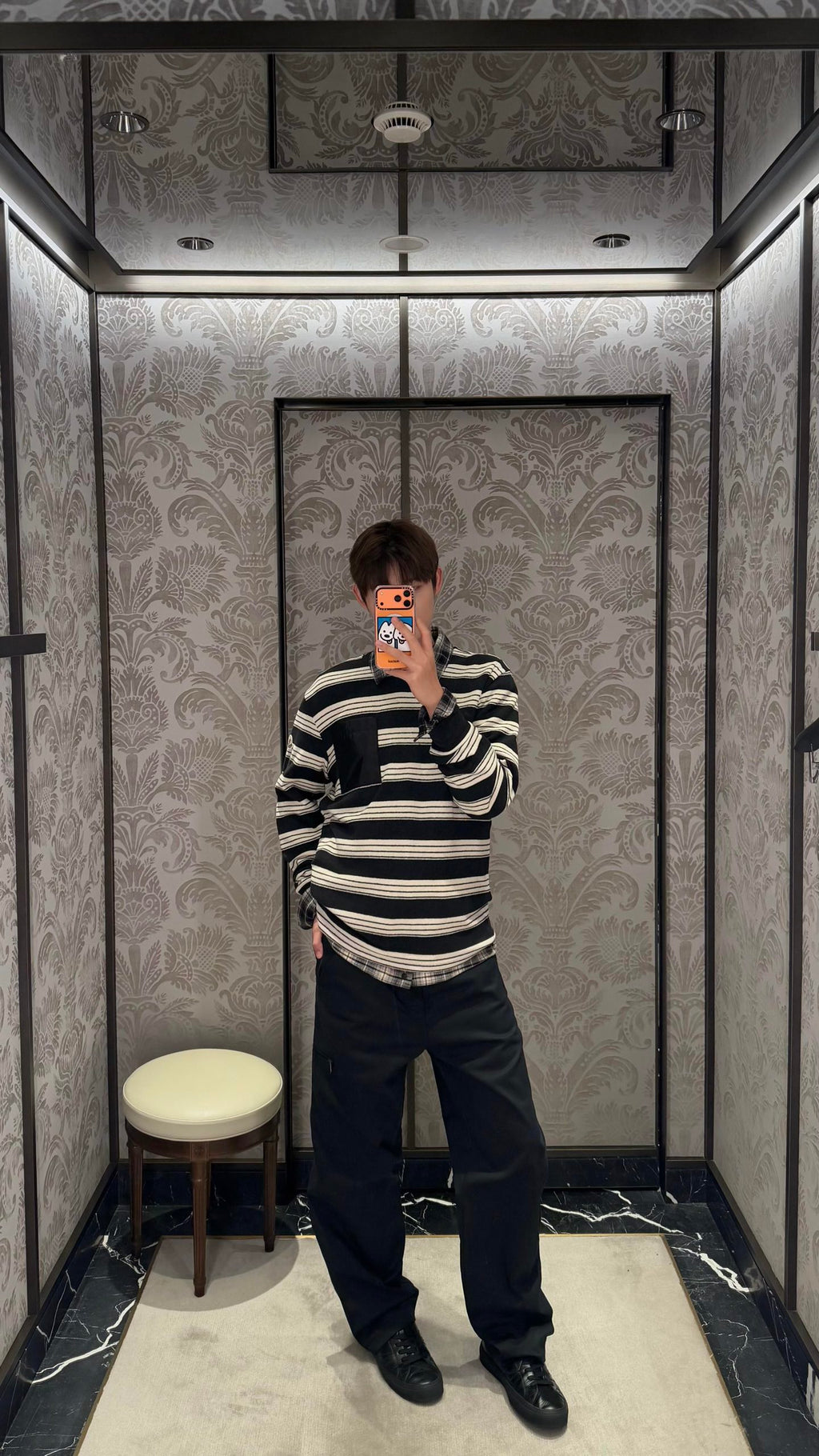 2026 New Model GS Logo Pocket Check Shirt (AA1030-B20)