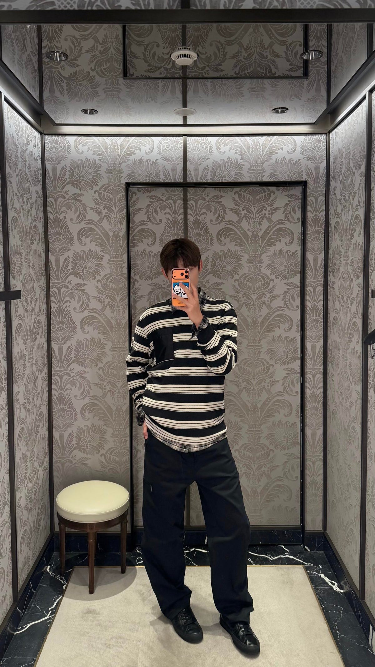 2026 New Model GS Logo Pocket Check Shirt (AA1030-B20)