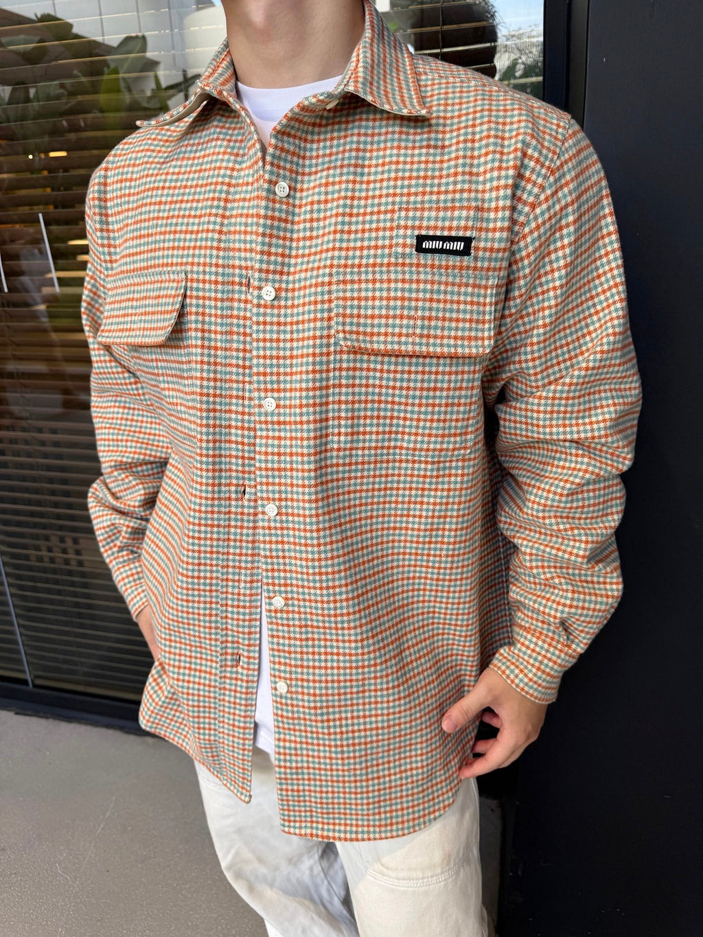 2026 new GS logo checked shirt jacket (CC7036-B70)