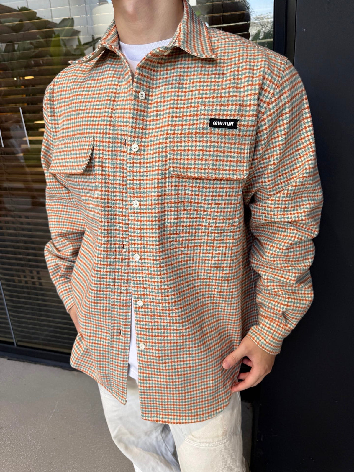 2026 new GS logo checked shirt jacket (CC7036-B70)