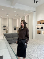 2026 Women's GS Triangle Logo Fake Two-Piece Long-Sleeved (FF837)