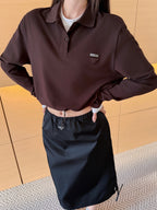 2026 Women's GS Triangle Logo Fake Two-Piece Long-Sleeved (FF837)