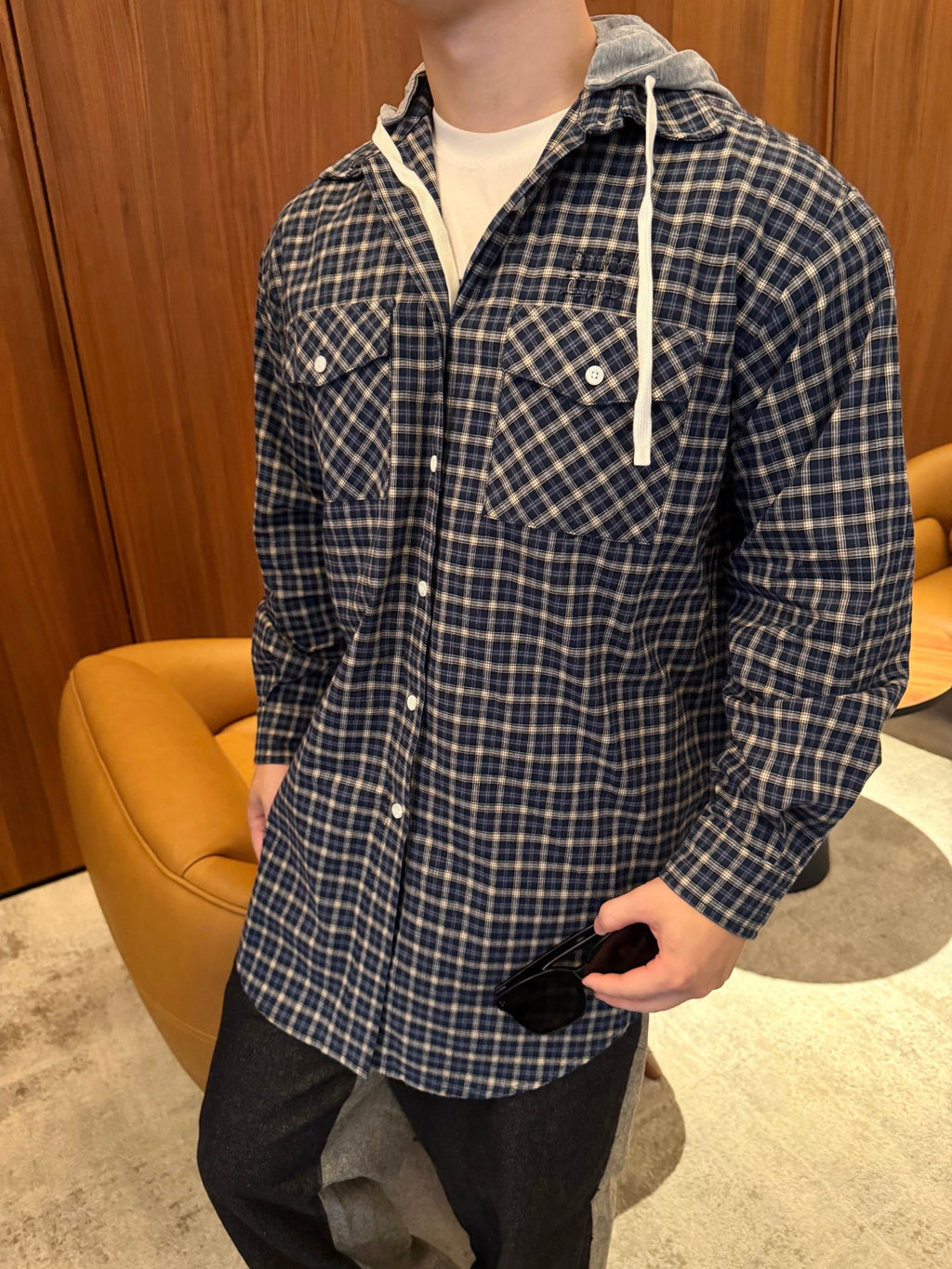 2026 New GS Check Pattern Logo Hooded Coat (BB4034-C20)