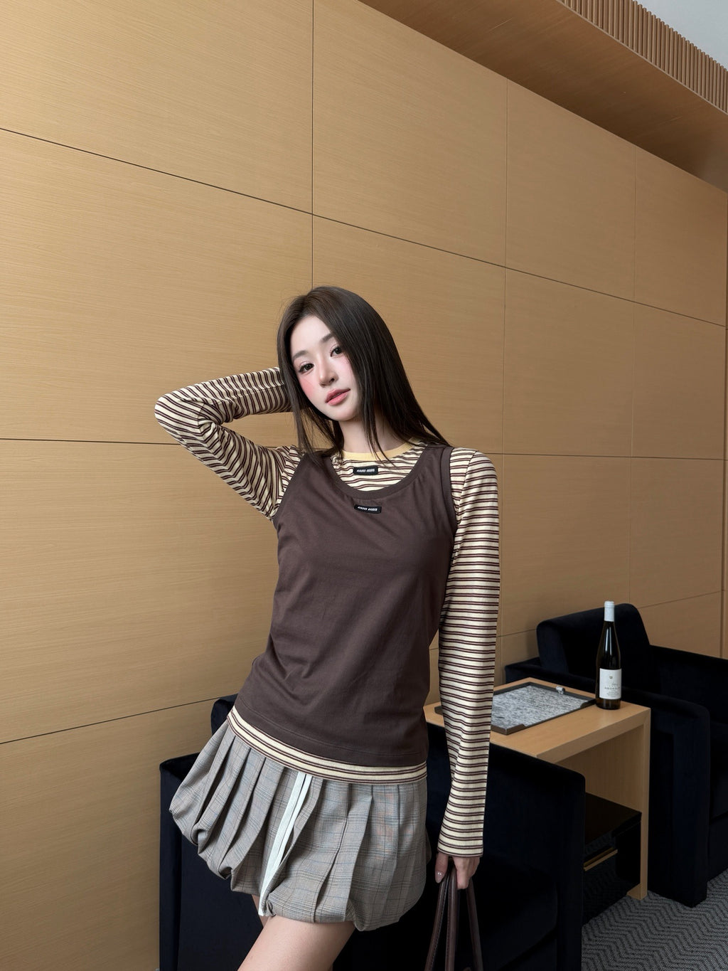2026 Women's GS Logo Striped Long-Sleeved (FF844)