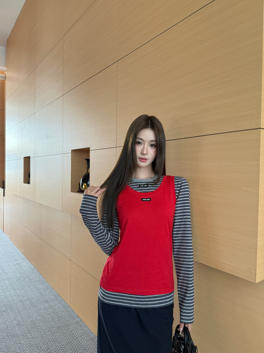 2026 Women's GS Logo Striped Long-Sleeved (FF844)