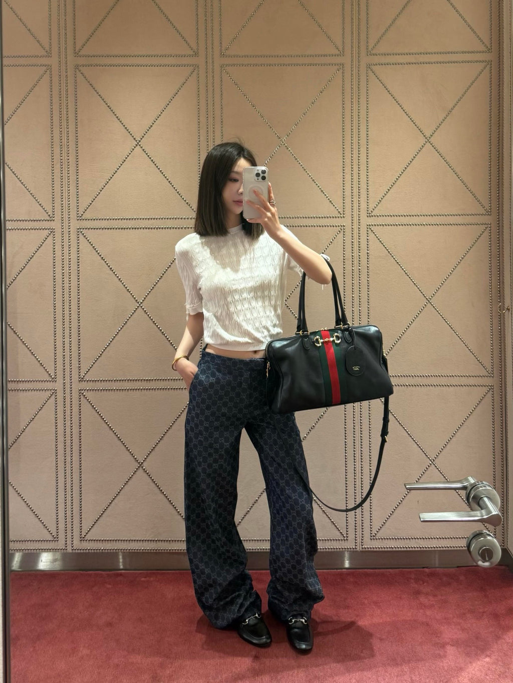 2026 Women's GS All-Over Jacquard Print Pants (DD163)