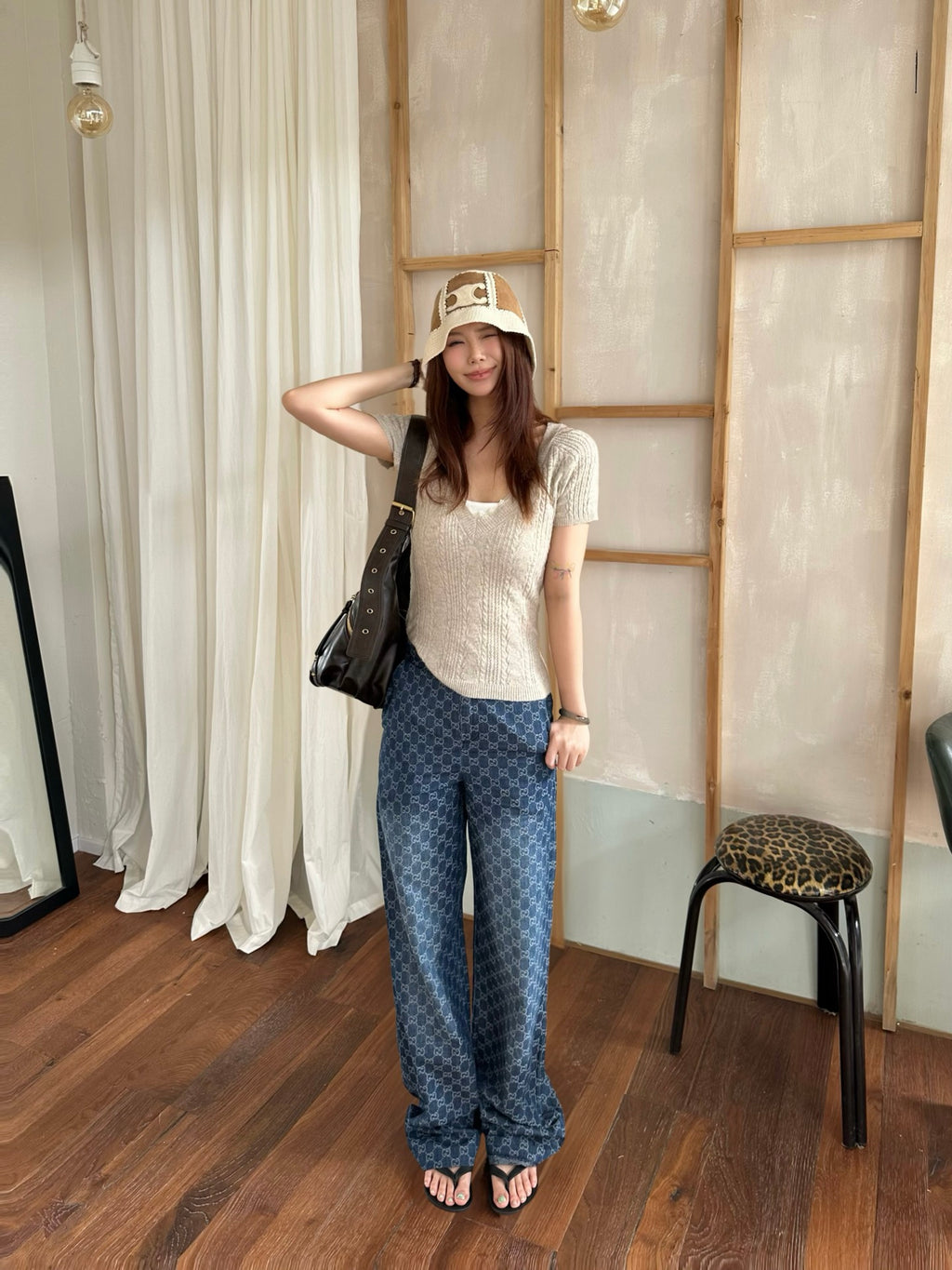 2026 Women's GS All-Over Jacquard Print Pants (DD163)