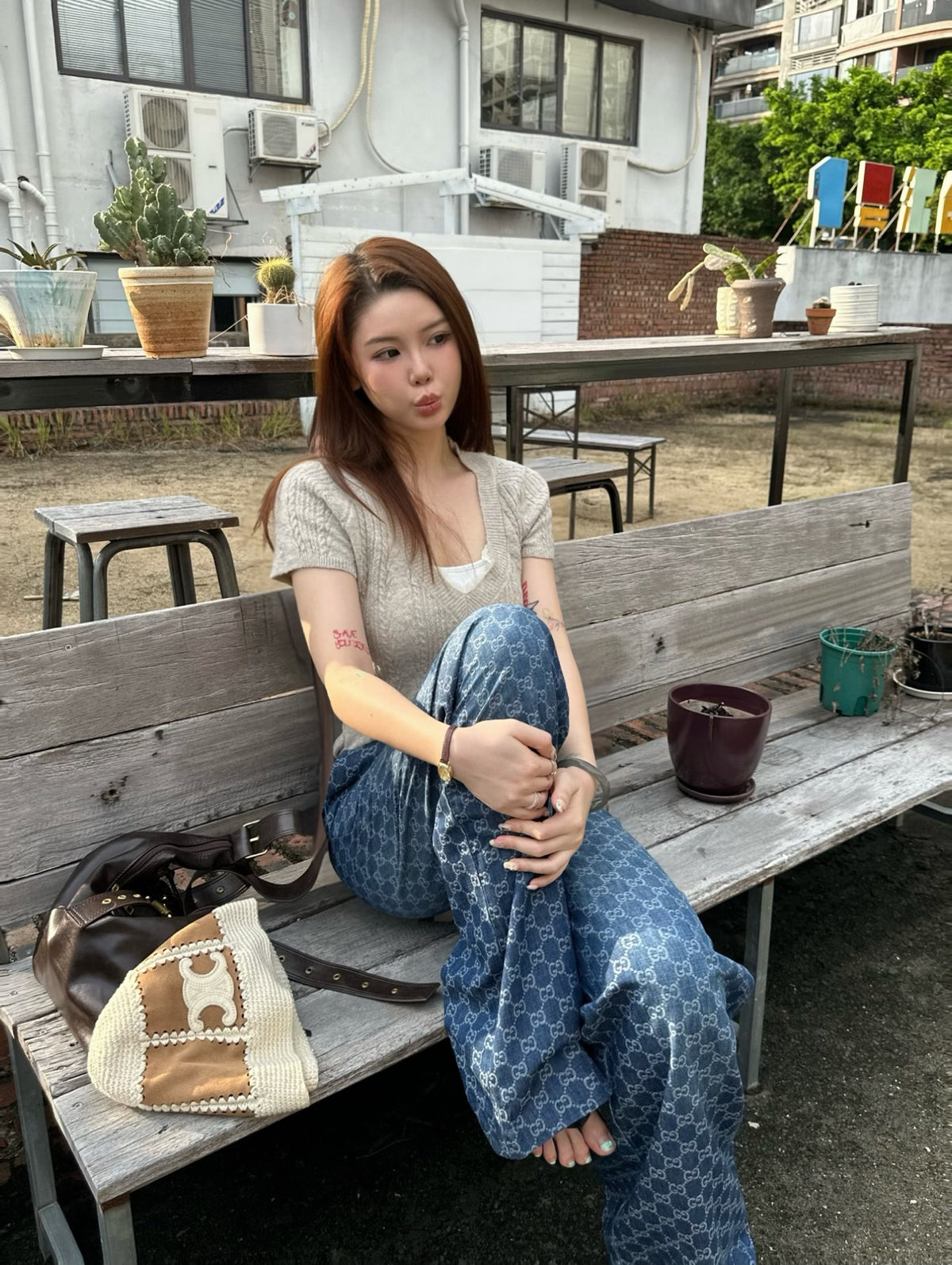 2026 Women's GS All-Over Jacquard Print Pants (DD163)