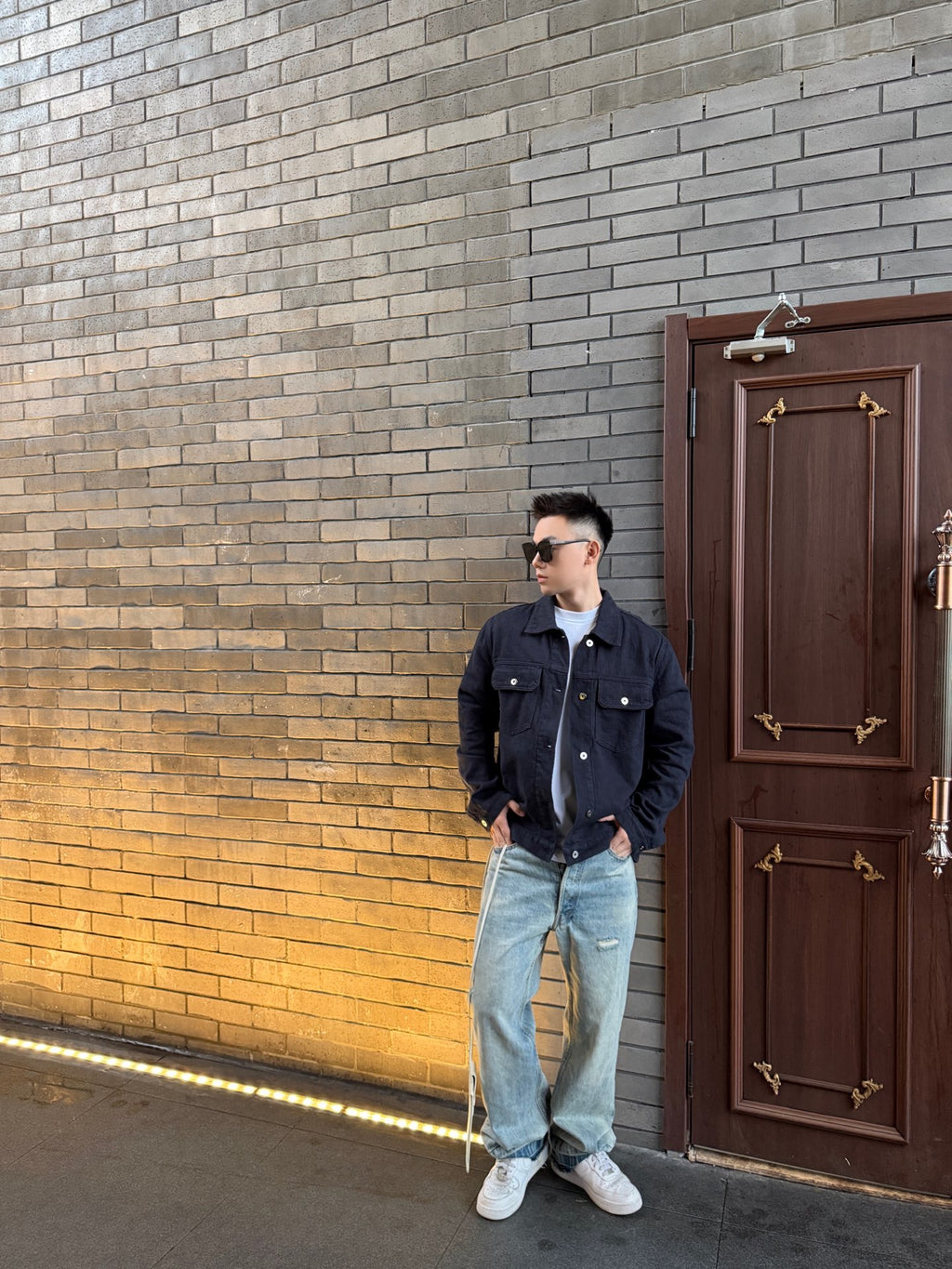 2026 New Model GS Logo Printed Denim Jacket (AA1042-B80)