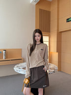 2026 Women's GS Logo Striped Henry Collar Long Sleeve (FF845)