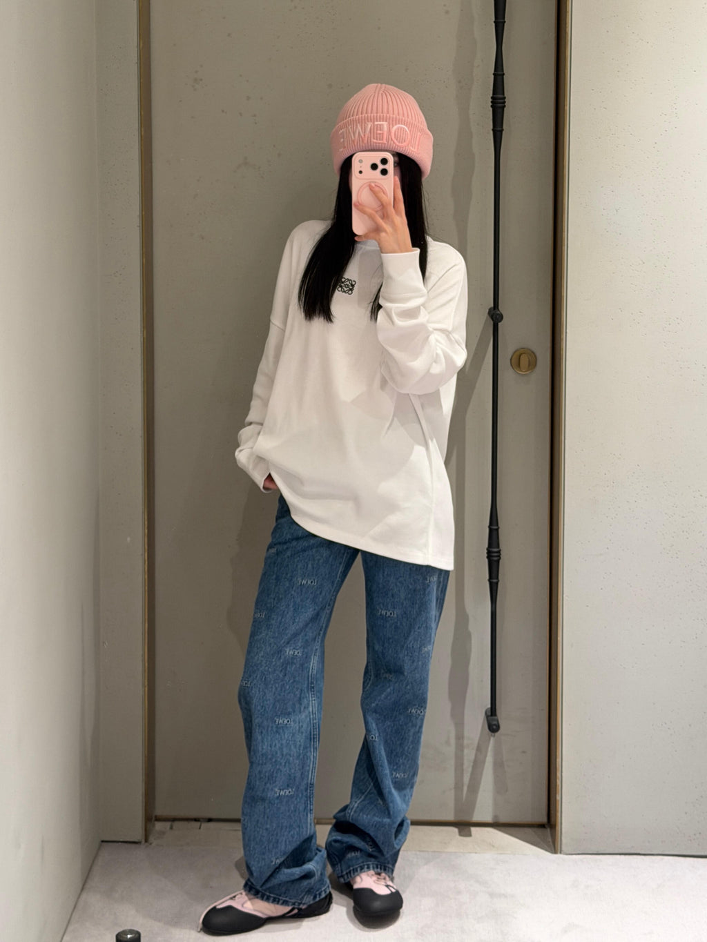 2026 Women's GS Denim Pants with Embroidered Logo (EE455)