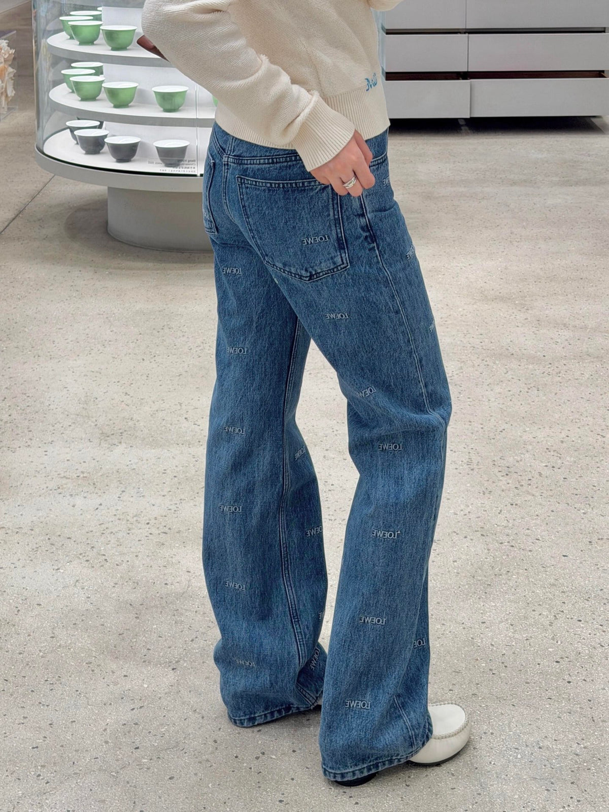 2026 Women's GS Denim Pants with Embroidered Logo (EE455)